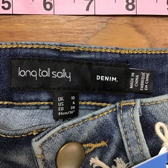 It’s denim Long tall Sally NWT 6 blue vintage wash eco responsible skinny low - Picture 6 of 15